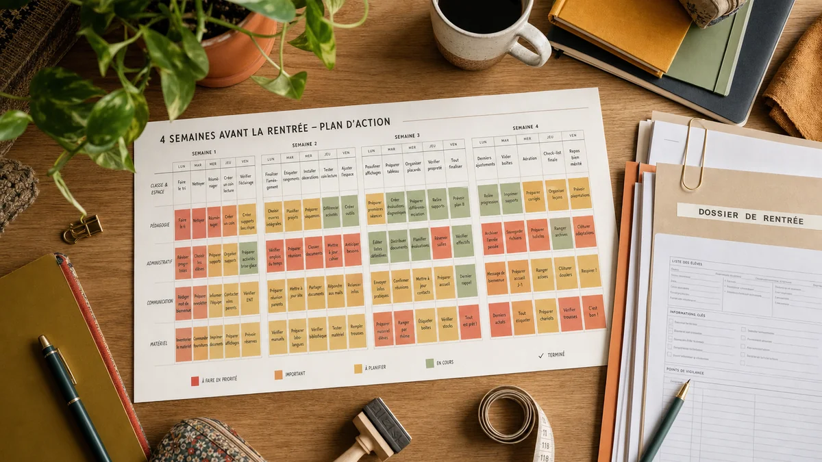 Couverture : Rétroplanning rentrée : les 4 dernières semaines avant